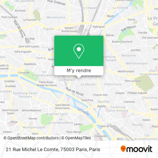 21 Rue Michel Le Comte, 75003 Paris plan