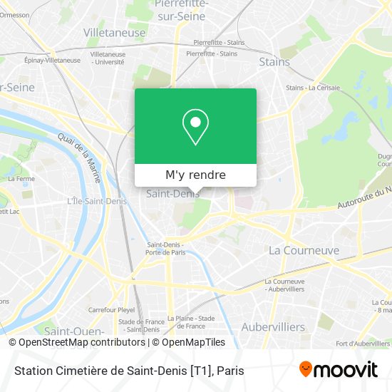 Station Cimetière de Saint-Denis [T1] plan