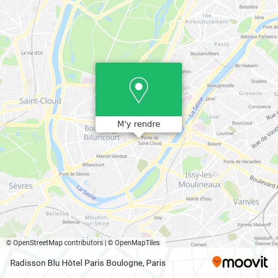 Radisson Blu Hôtel Paris Boulogne plan