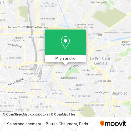 19e arrondissement – Buttes Chaumont plan