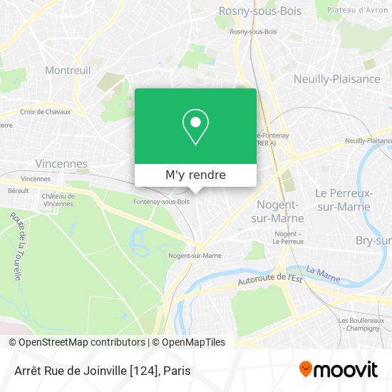 Arrêt Rue de Joinville [124] plan