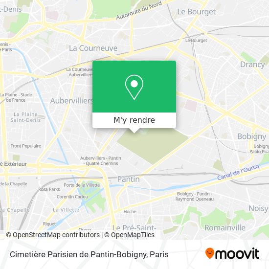 Cimetière Parisien de Pantin-Bobigny plan