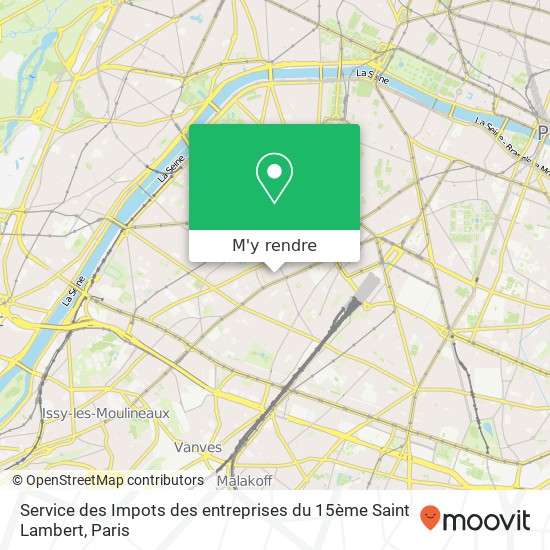 Service des Impots des entreprises du 15ème Saint Lambert plan