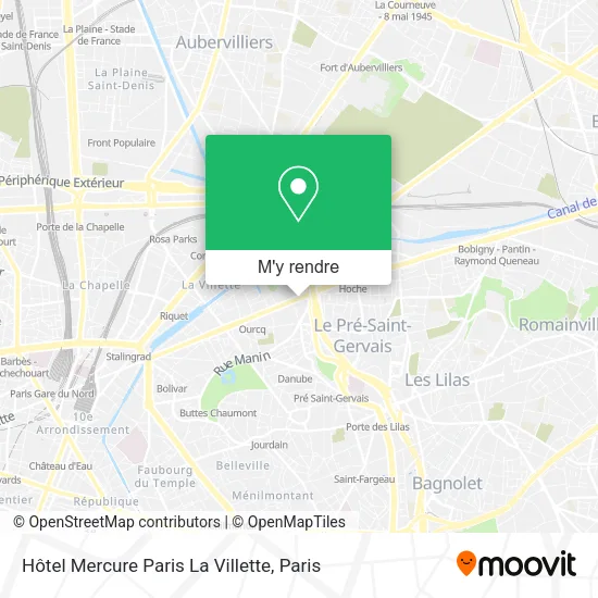 Hôtel Mercure Paris La Villette plan