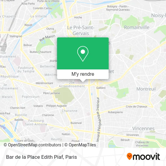 Bar de la Place Edith Piaf plan