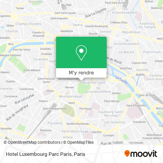 Hotel Luxembourg Parc Paris plan