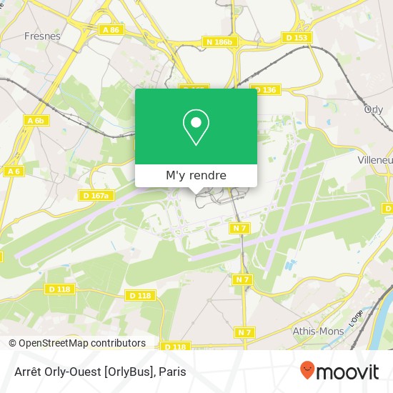Arrêt Orly-Ouest [OrlyBus] plan
