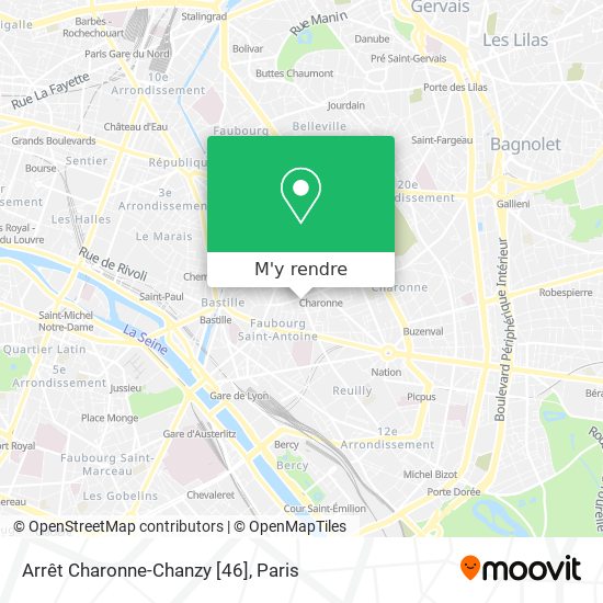 Arrêt Charonne-Chanzy [46] plan