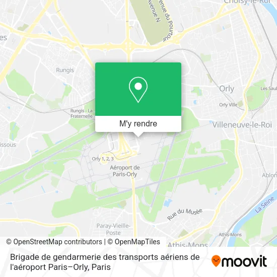 Brigade de gendarmerie des transports aériens de l'aéroport Paris–Orly plan