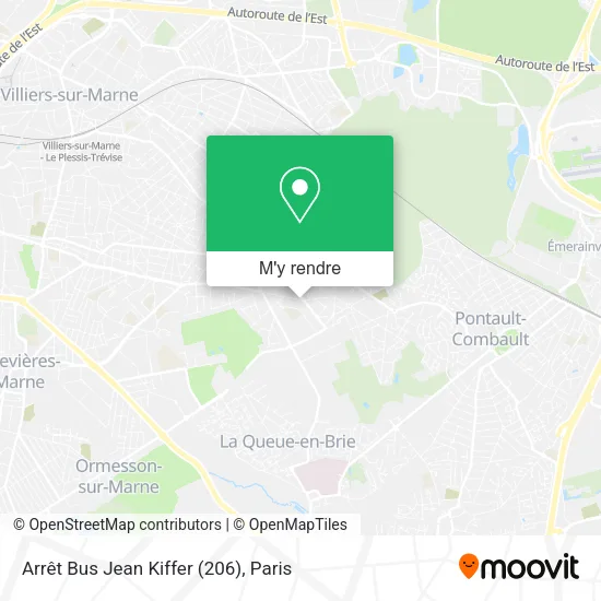 Arrêt Bus Jean Kiffer (206) plan