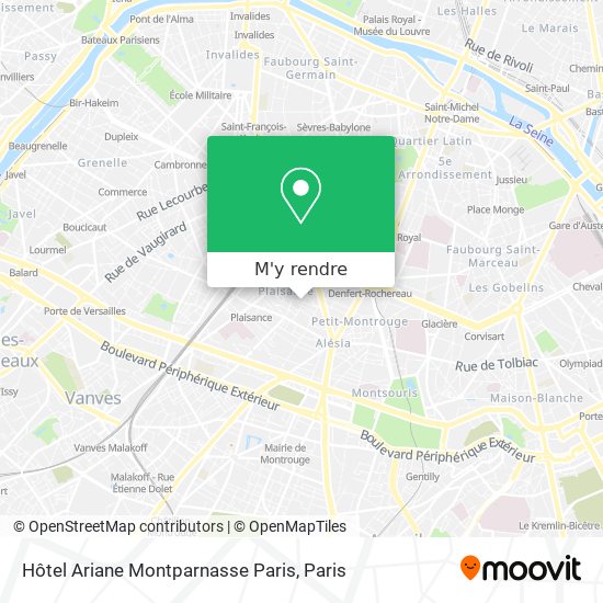 Hôtel Ariane Montparnasse Paris plan