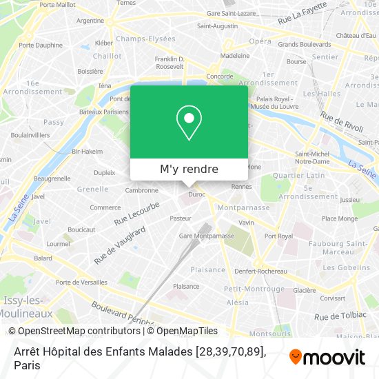 Comment Aller à Arrêt Hôpital Des Enfants Malades [28,39,70,89] à Paris 