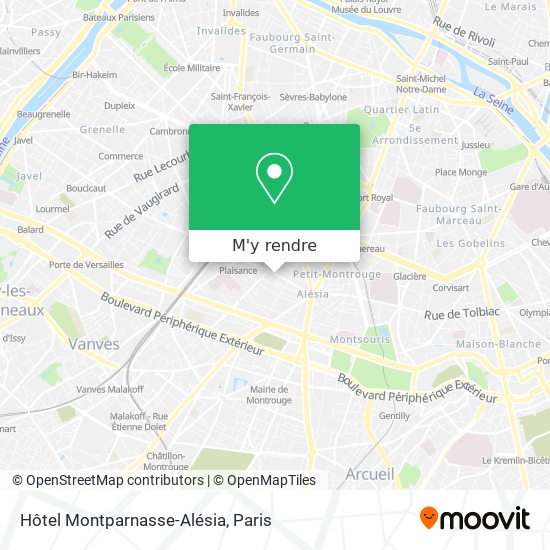 Hôtel Montparnasse-Alésia plan