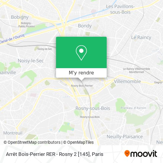 Arrêt Bois-Perrier RER - Rosny 2 [145] plan