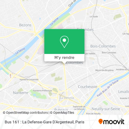 Bus 161 : La Defense-Gare D'Argenteuil plan