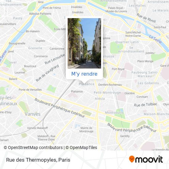 Rue des Thermopyles plan