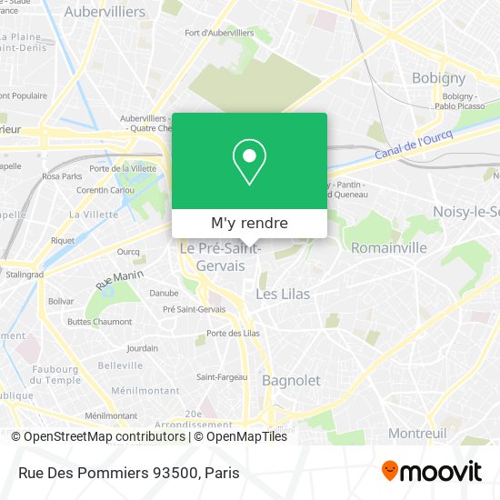 Rue Des Pommiers 93500 plan