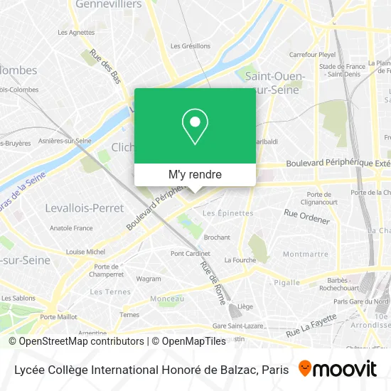 Lycée Collège International Honoré de Balzac plan