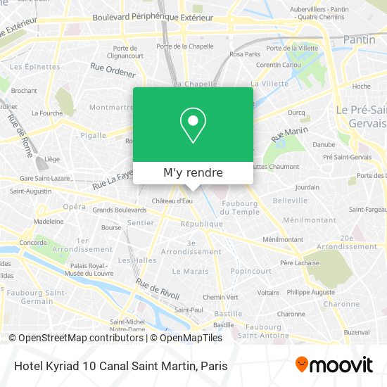 Hotel Kyriad 10 Canal Saint Martin plan