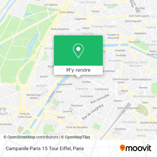 Campanile Paris 15 Tour Eiffel plan