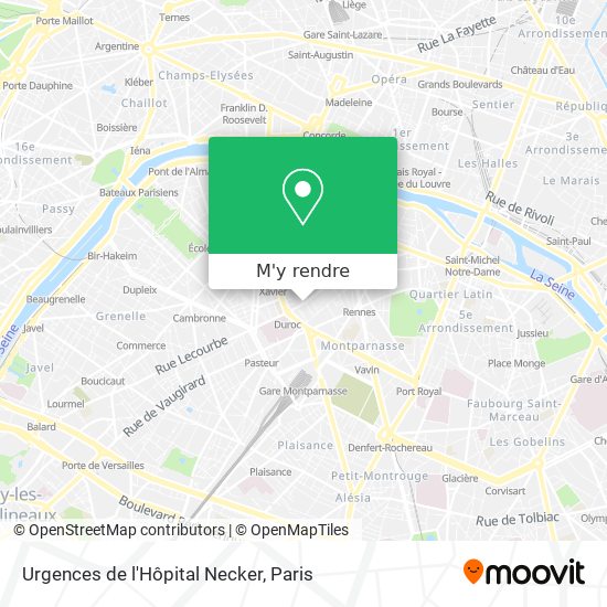 Urgences de l'Hôpital Necker plan