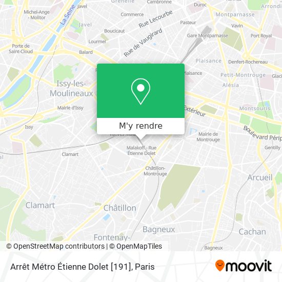 Arrêt Métro Étienne Dolet [191] plan