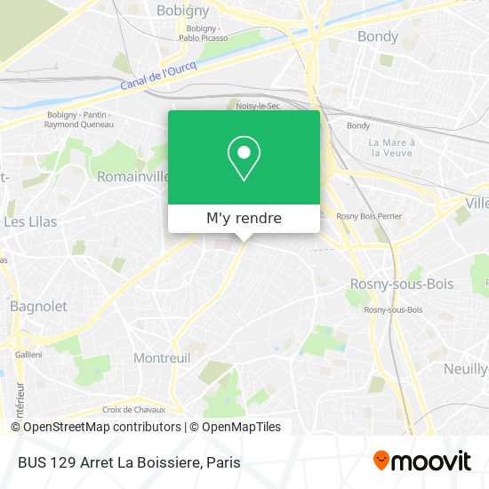 BUS 129 Arret La Boissiere plan