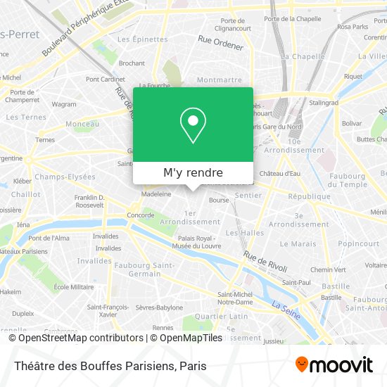 Théâtre des Bouffes Parisiens plan