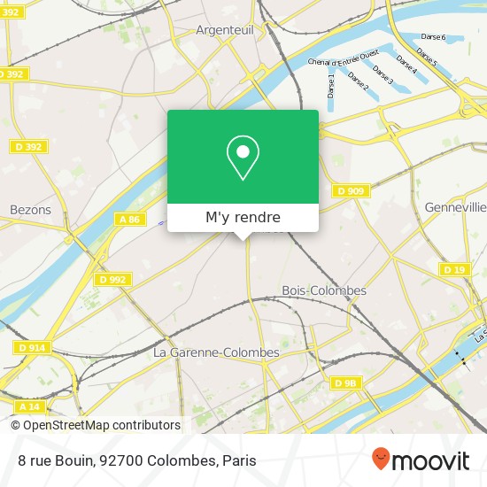 8 rue Bouin, 92700 Colombes plan