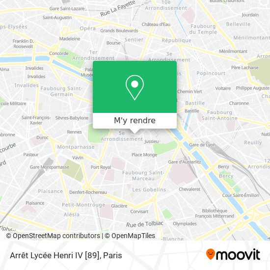 Arrêt Lycée Henri IV [89] plan