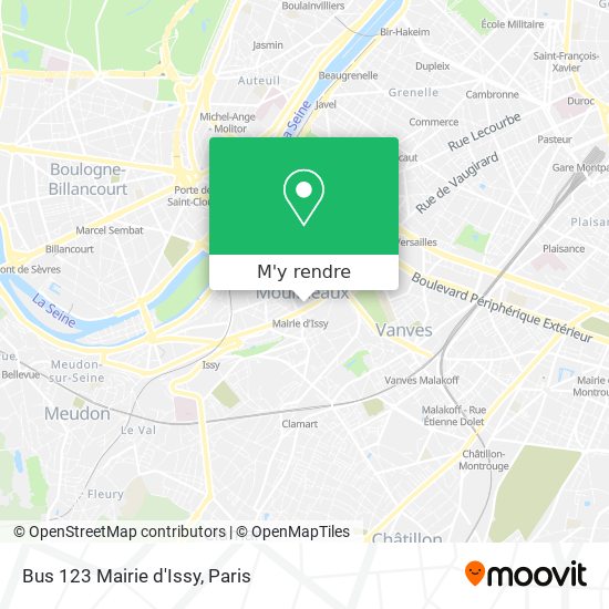 Bus 123 Mairie d'Issy plan