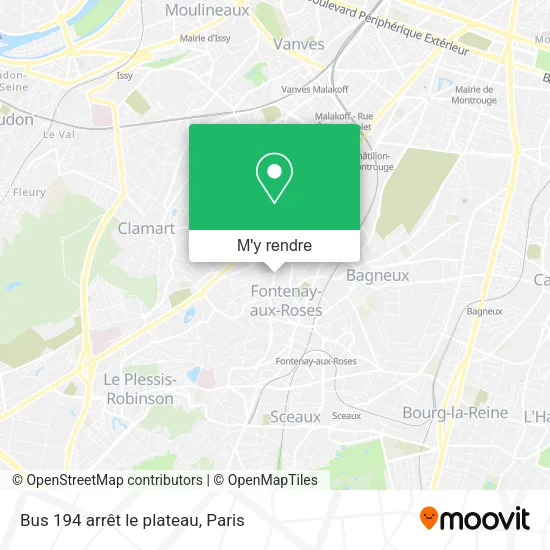 Bus 194 arrêt le plateau plan