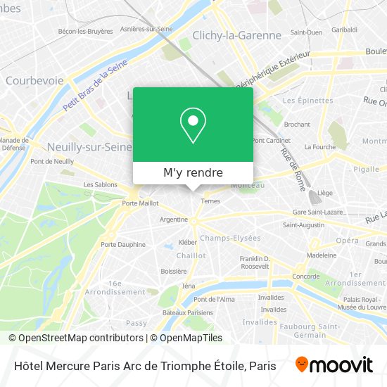 Hôtel Mercure Paris Arc de Triomphe Étoile plan