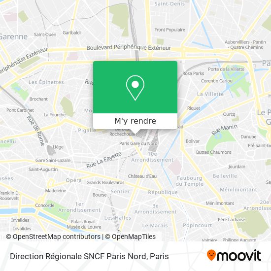 Direction Régionale SNCF Paris Nord plan