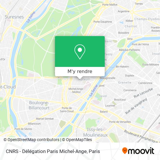 CNRS - Délégation Paris Michel-Ange plan