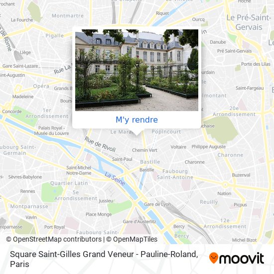 Square Saint-Gilles Grand Veneur - Pauline-Roland plan