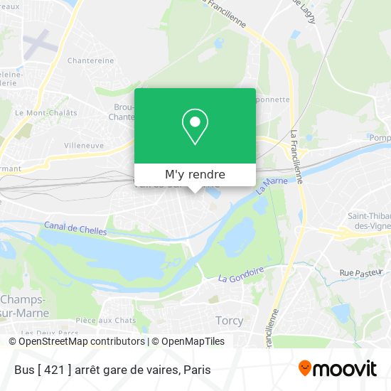 Bus [ 421 ] arrêt gare de vaires plan