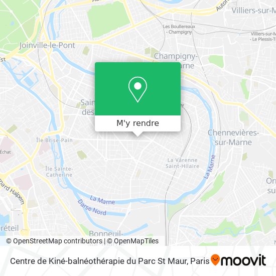 Centre de Kiné-balnéothérapie du Parc St Maur plan