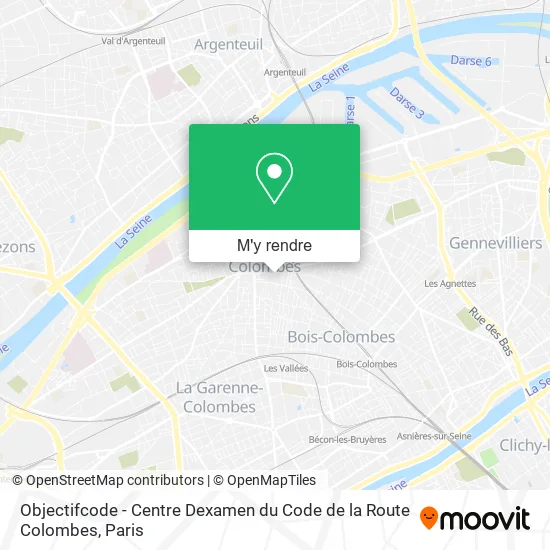 Objectifcode - Centre Dexamen du Code de la Route Colombes plan