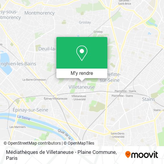 Médiathèques de Villetaneuse - Plaine Commune plan