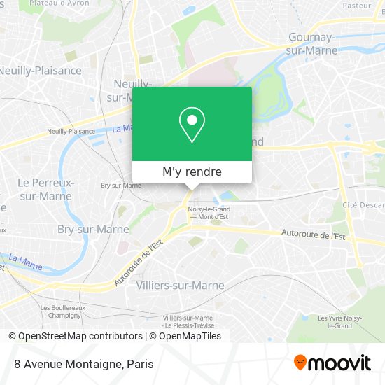 Comment aller 8 Avenue Montaigne Noisy Le Grand en Bus RER