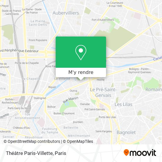 Théâtre Paris-Villette plan