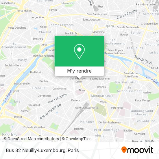 Bus 82 Neuilly-Luxembourg plan