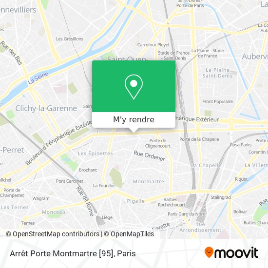 Arrêt Porte Montmartre [95] plan