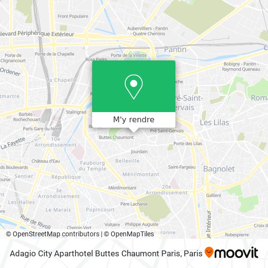 Adagio City Aparthotel Buttes Chaumont Paris plan
