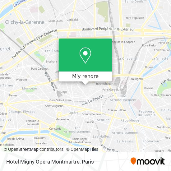 Hôtel Migny Opéra Montmartre plan