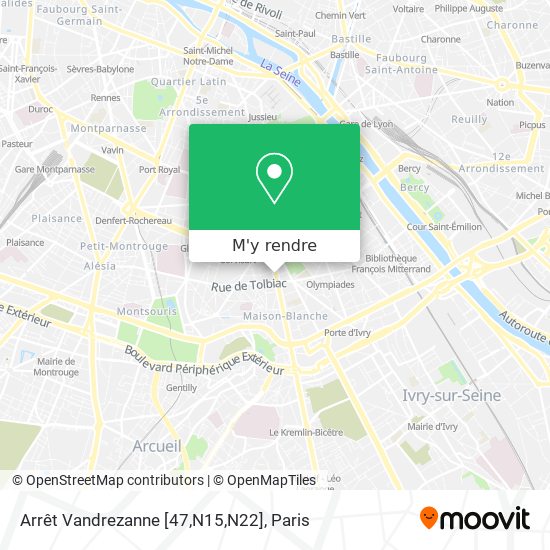 Arrêt Vandrezanne [47,N15,N22] plan