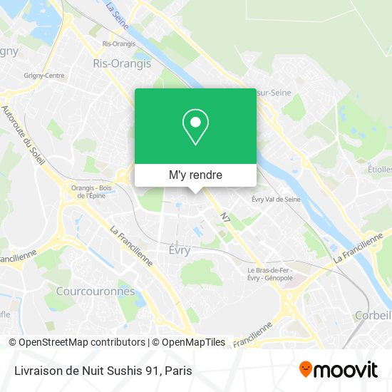 Livraison de Nuit Sushis 91 plan