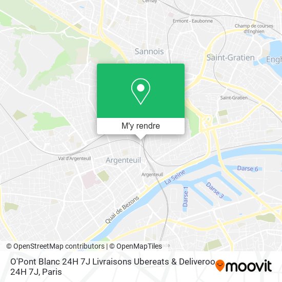 O'Pont Blanc 24H 7J Livraisons Ubereats & Deliveroo 24H 7J plan