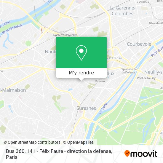 Bus 360, 141 - Félix Faure - direction la defense plan
